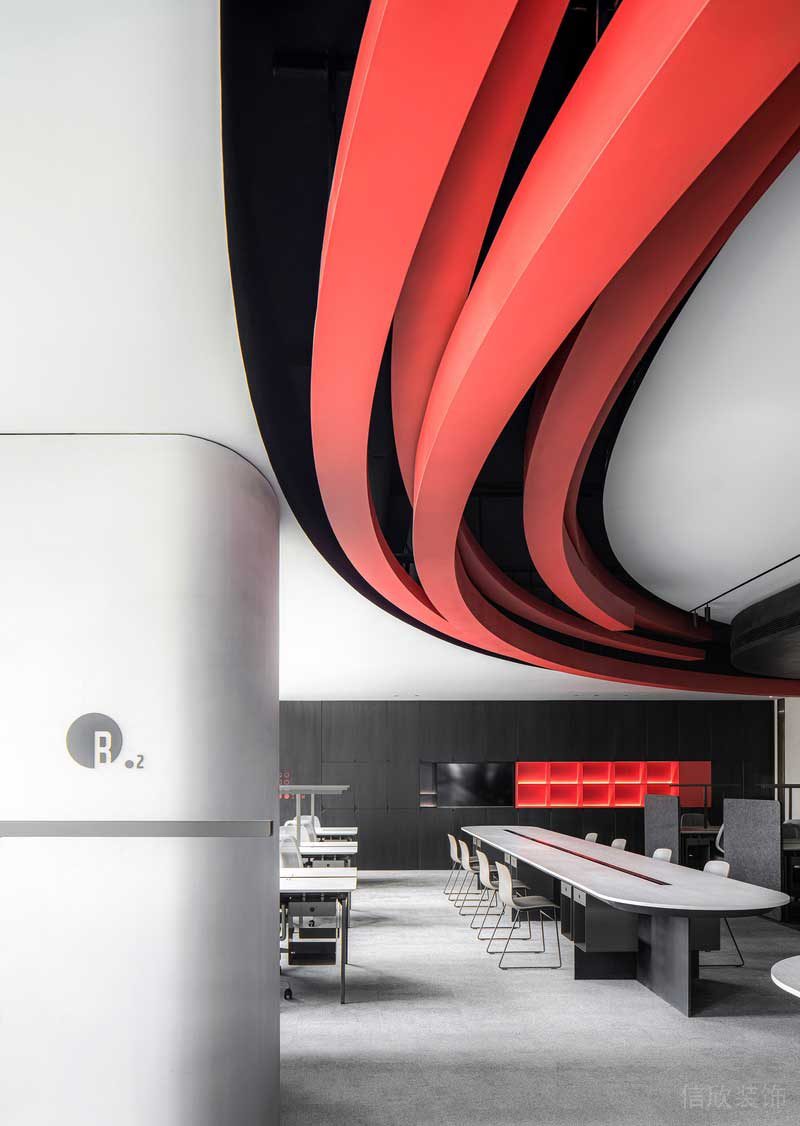 深圳南山前海現代風格辦公室裝修設計天花吊頂主題藝術造型 深圳南山前海現代風格辦公室裝修設計天花吊頂主題藝術造型