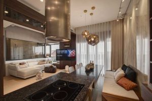 古典大廳裝修效果圖開放式廚房就餐區一體式榻榻米設計