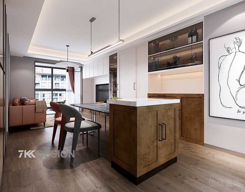 深圳福田區現代風格小戶型精裝修餐廳島臺 深圳福田區現代風格小戶型精裝修餐廳島臺