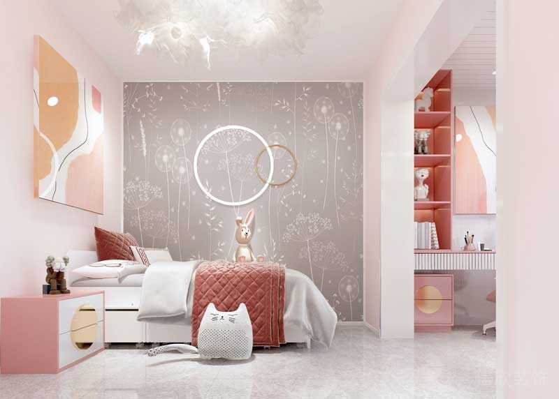 深圳福田區(qū)輕奢風(fēng)格家庭三居室裝修設(shè)計(jì)女兒房 深圳福田區(qū)輕奢風(fēng)格家庭三居室裝修設(shè)計(jì)女兒房