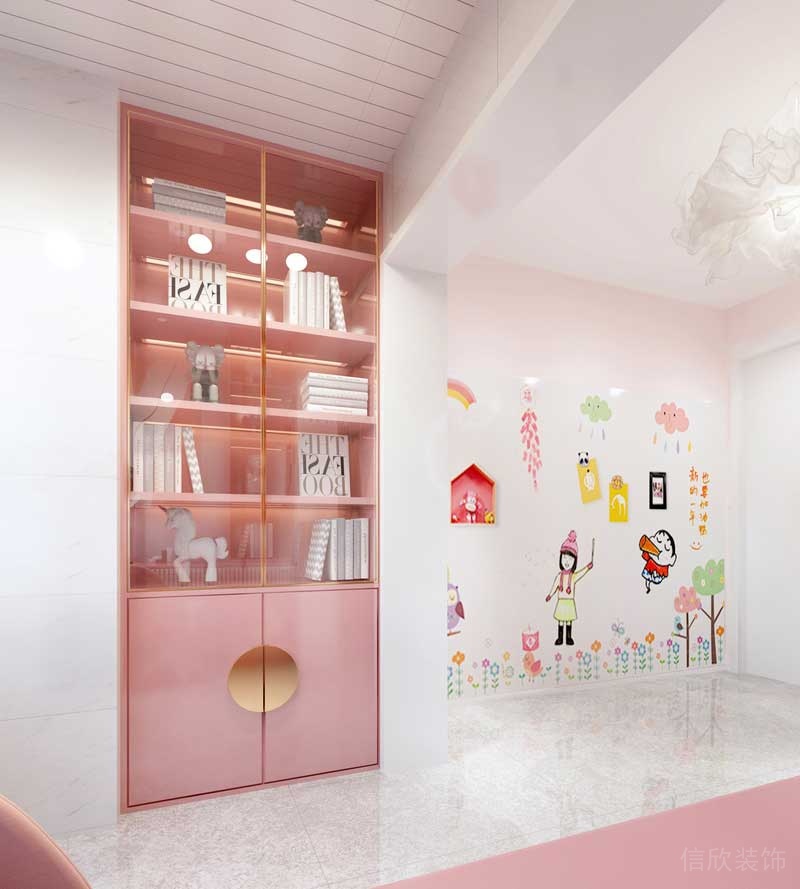 深圳福田區(qū)輕奢風(fēng)格家庭三居室裝修設(shè)計(jì)女兒房書(shū)柜 深圳福田區(qū)輕奢風(fēng)格家庭三居室裝修設(shè)計(jì)女兒房書(shū)柜