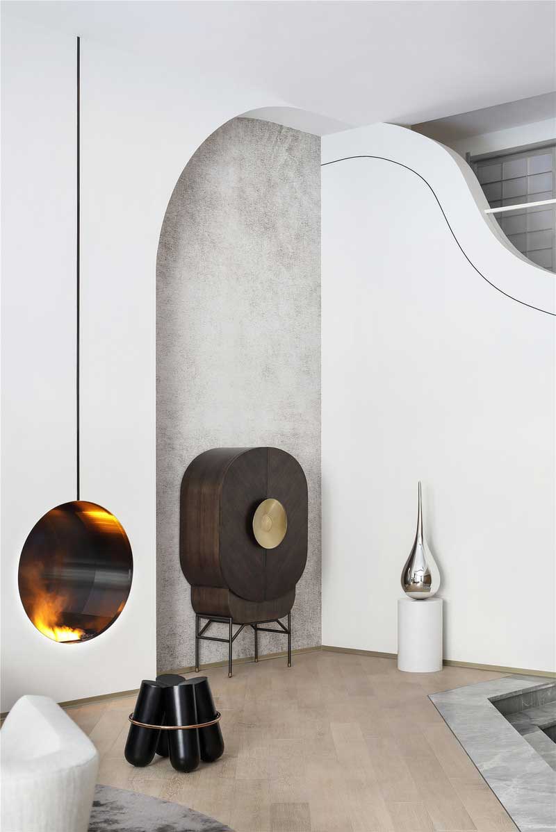 深圳龍華區(qū)現(xiàn)代中式風(fēng)格舊房裝修改造完工后實(shí)景圖客廳地面鋪設(shè)