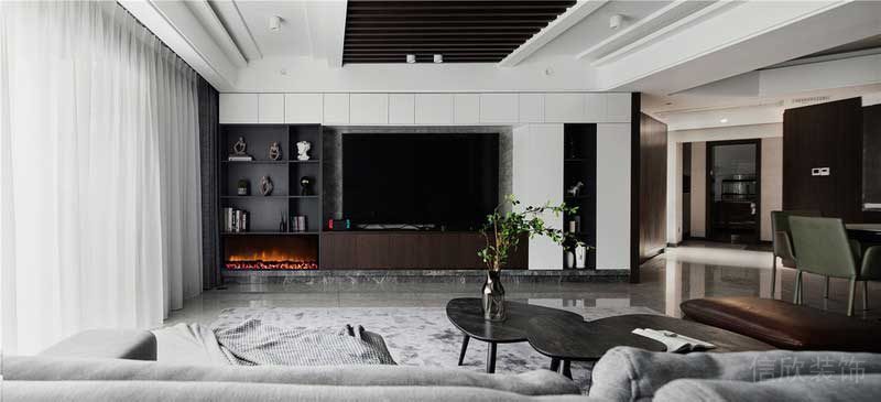 深圳羅湖新中式家庭裝修圖電視背景墻 深圳羅湖新中式家庭裝修圖電視背景墻