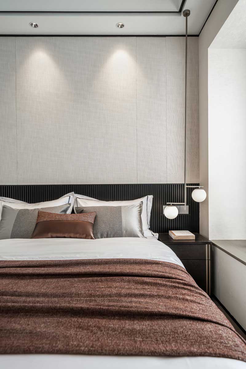 深圳寶安現(xiàn)代簡(jiǎn)約樣板房裝修設(shè)計(jì)主臥