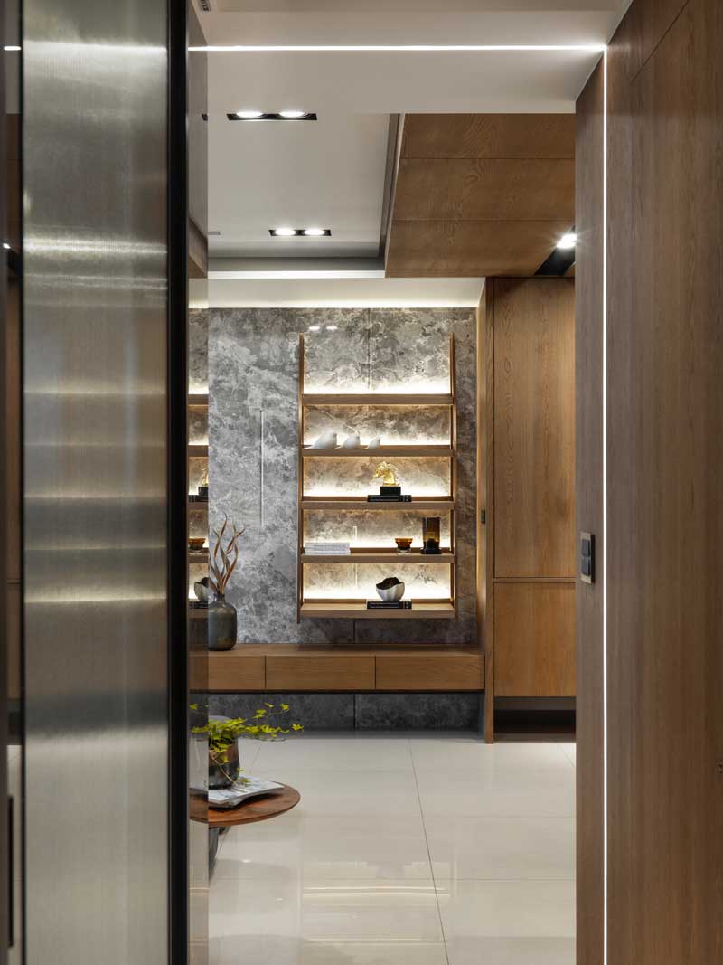 深圳羅湖區(qū)現(xiàn)代風(fēng)格100平方家庭裝修工程案例裝飾層架 深圳羅湖區(qū)現(xiàn)代風(fēng)格100平方家庭裝修工程案例裝飾層架