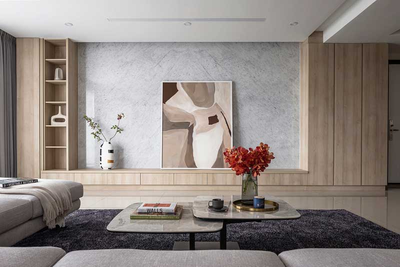 深圳羅湖輕奢風格家庭新房裝修設計工程客廳背景墻 深圳羅湖輕奢風格家庭新房裝修設計工程客廳背景墻