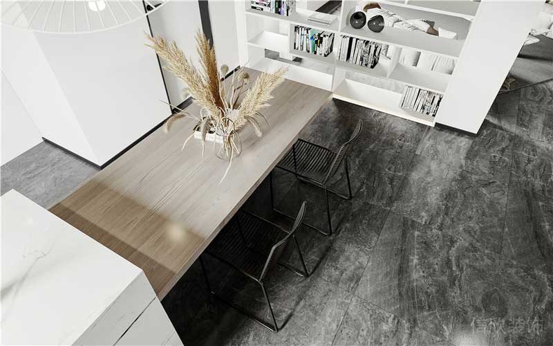 鹽田區(qū)極簡風(fēng)格辦公室裝修設(shè)計吧臺休閑閱覽區(qū)