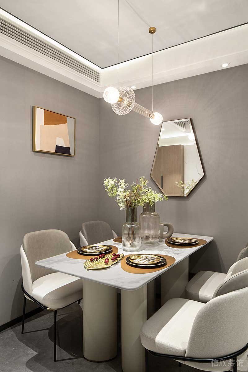 深圳鹽田區現代輕奢風家庭住房裝修設計案例餐桌 深圳鹽田區現代輕奢風家庭住房裝修設計案例餐桌