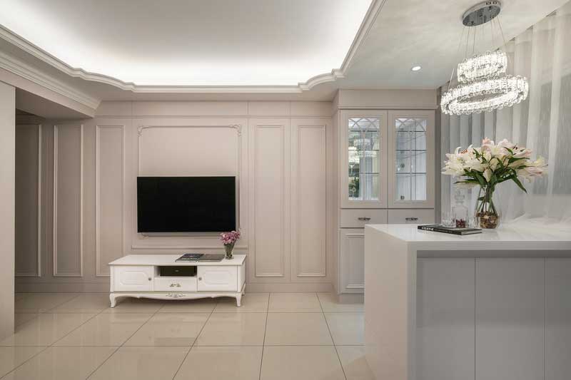 深圳鹽田區(qū)簡(jiǎn)歐風(fēng)格家居住房裝修設(shè)計(jì)電視背景墻 深圳鹽田區(qū)簡(jiǎn)歐風(fēng)格家居住房裝修設(shè)計(jì)電視背景墻