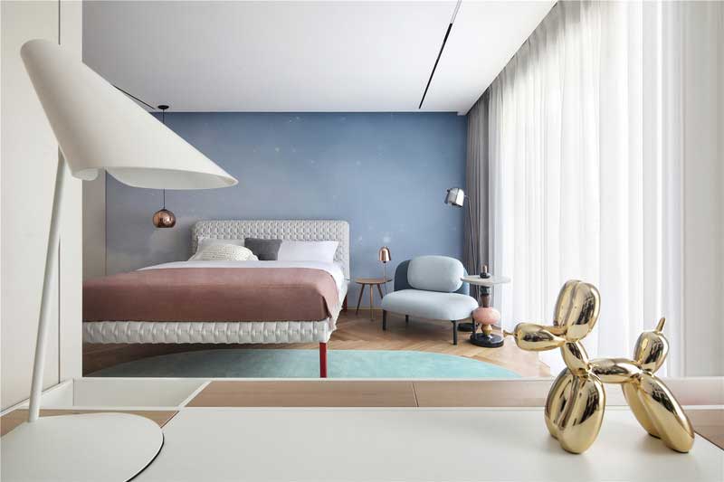 深圳龍華區(qū)現(xiàn)代中式風(fēng)格舊房裝修改造完工后實(shí)景圖女兒房藝術(shù)飾品