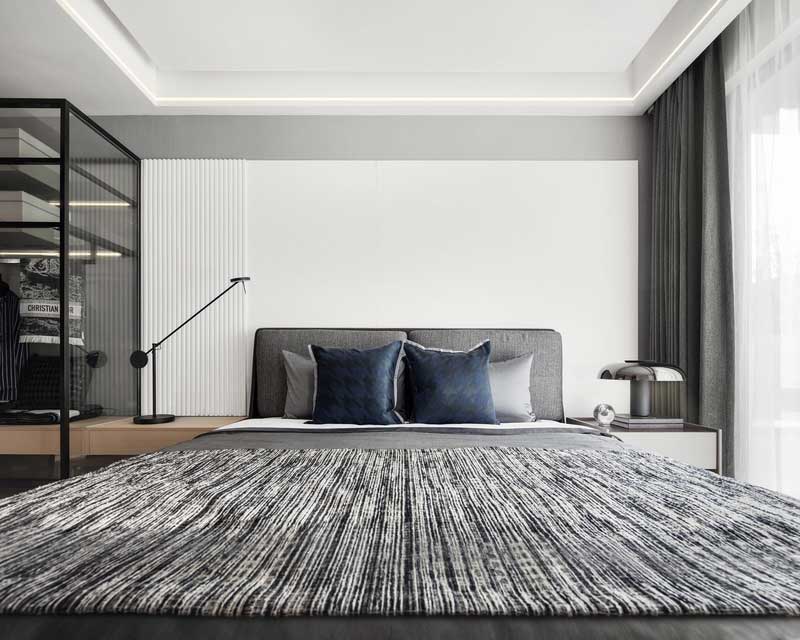 深圳福田現(xiàn)代北歐風(fēng)家居裝修設(shè)計(jì)主臥套房休息區(qū)