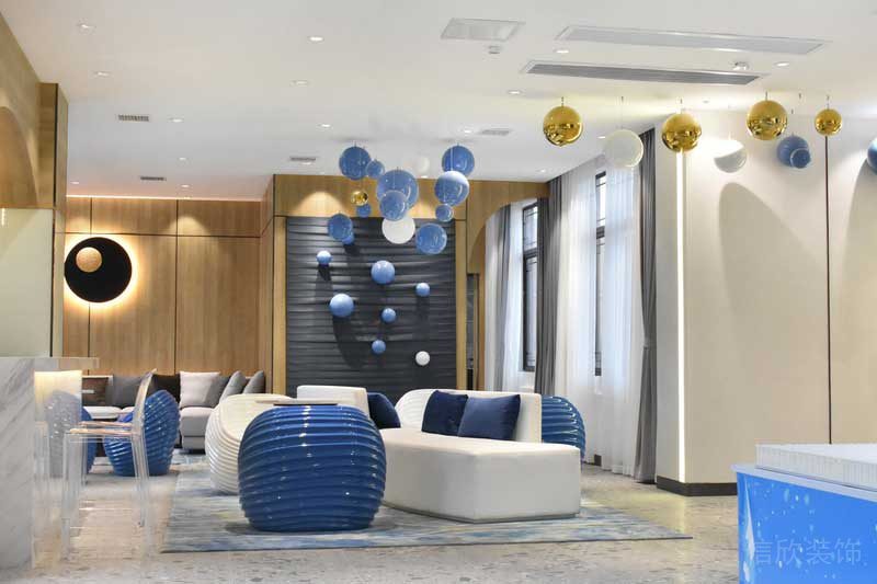 深圳鹽田區現代中式風格辦公室裝修設計原木色免漆板 深圳鹽田區現代中式風格辦公室裝修設計原木色免漆板