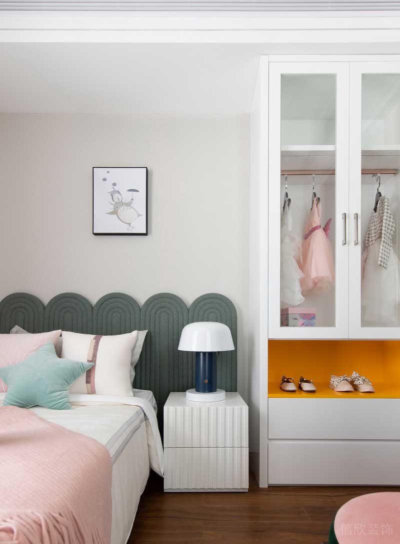 深圳龍崗坂田萬科第五園輕奢風大戶型樣板間設計兒童房床頭柜 深圳龍崗坂田萬科第五園輕奢風大戶型樣板間設計兒童房床頭柜