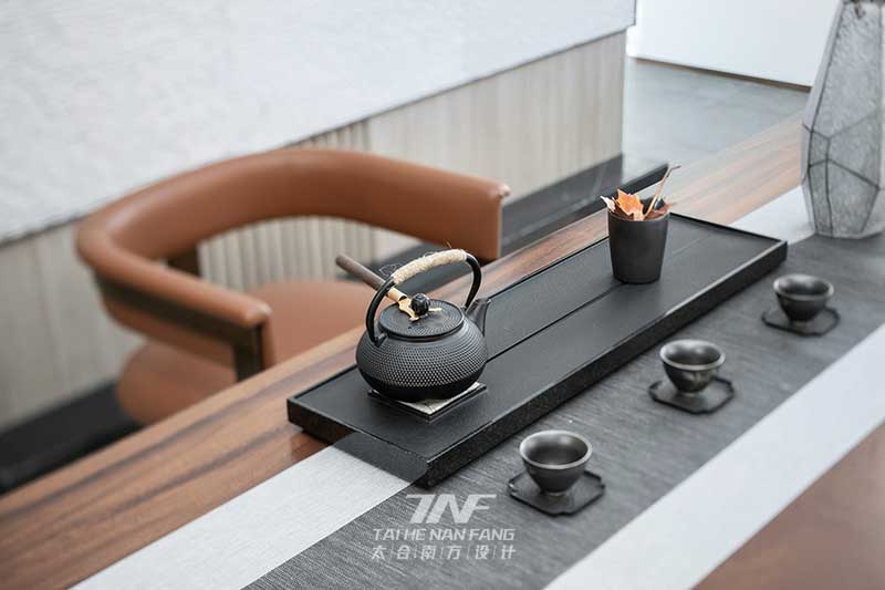 深圳龍華新中式家庭住宅裝修茶室茶臺(tái)