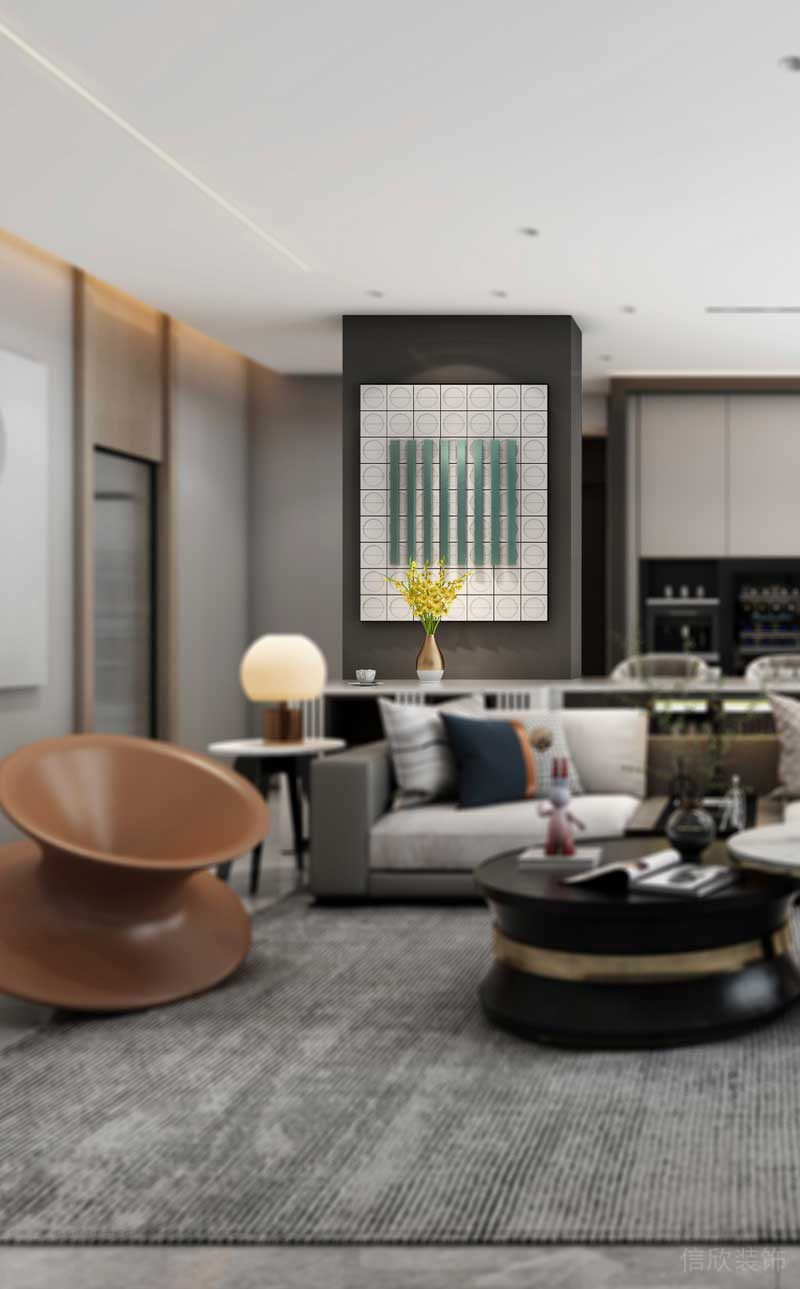 客廳裝修設(shè)計(jì)藝術(shù)感現(xiàn)代簡(jiǎn)約效果圖商務(wù)簡(jiǎn)約風(fēng)茶幾裝修金屬邊框