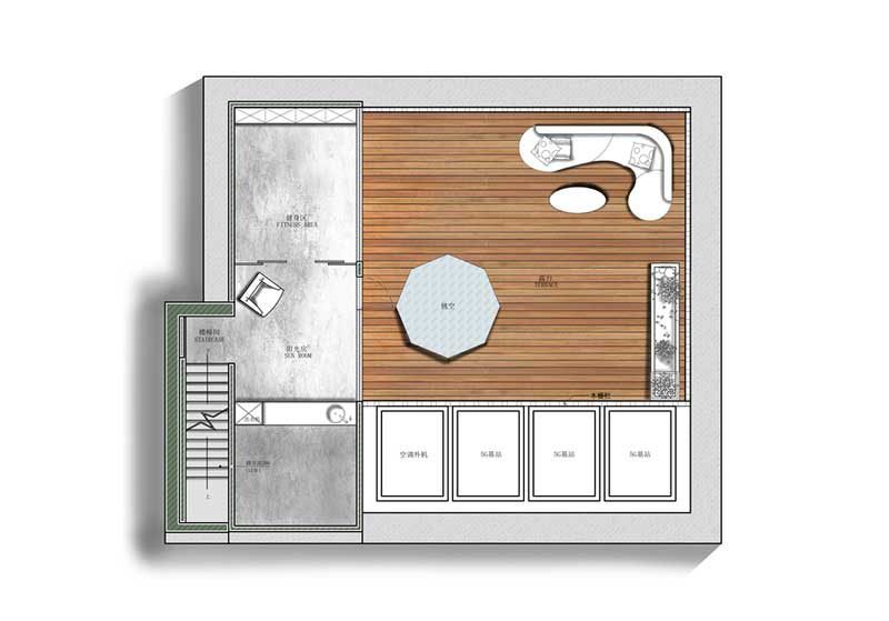 鹽田區(qū)極簡風(fēng)格辦公室裝修設(shè)計(jì)露臺花園休閑區(qū)彩色平面布置圖 鹽田區(qū)極簡風(fēng)格辦公室裝修設(shè)計(jì)露臺花園休閑區(qū)彩色平面布置圖