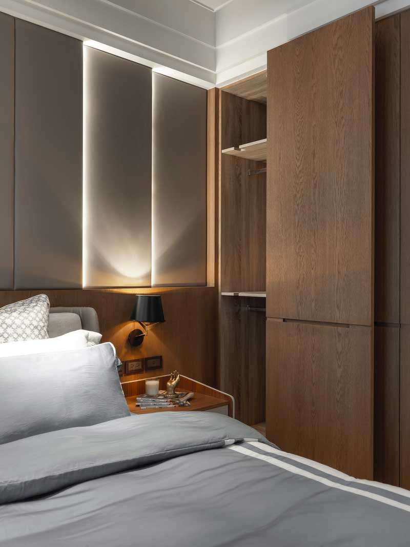 深圳羅湖區(qū)現(xiàn)代風(fēng)格100平方家庭裝修工程案例主臥背景墻 深圳羅湖區(qū)現(xiàn)代風(fēng)格100平方家庭裝修工程案例主臥背景墻