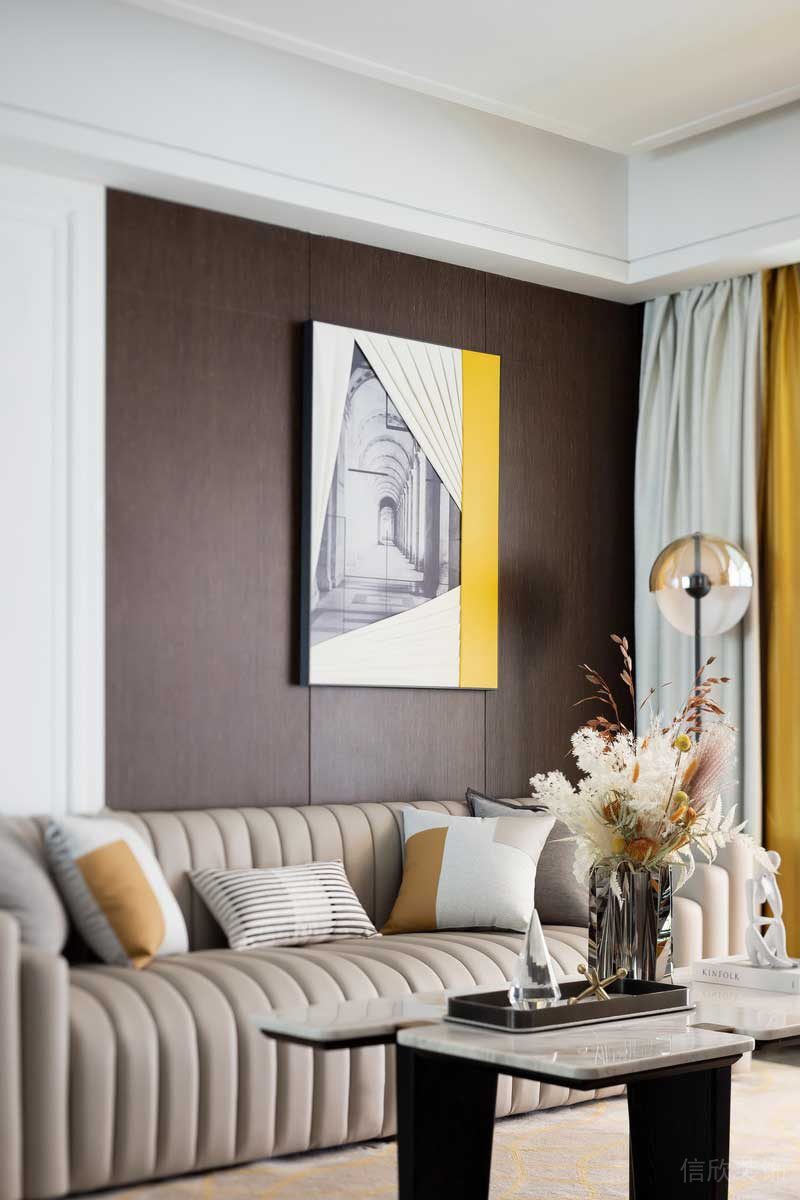 深圳龍崗坂田萬科第五園輕奢風大戶型樣板間設計客廳藝術掛畫 深圳龍崗坂田萬科第五園輕奢風大戶型樣板間設計客廳藝術掛畫