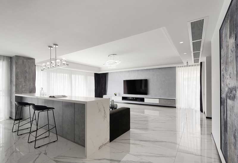 深圳寶安西鄉(xiāng)高級灰色調(diào)簡約家居裝修實(shí)景圖吧臺