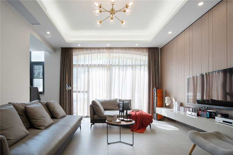 深圳南山簡(jiǎn)約風(fēng)格120平方家庭住房裝修客廳