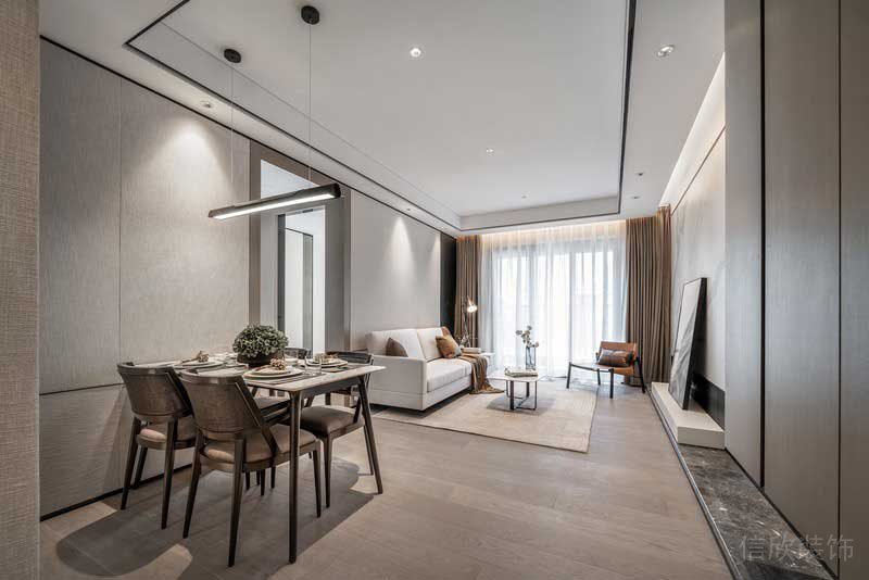 深圳寶安現(xiàn)代簡(jiǎn)約樣板房裝修設(shè)計(jì)客餐廳