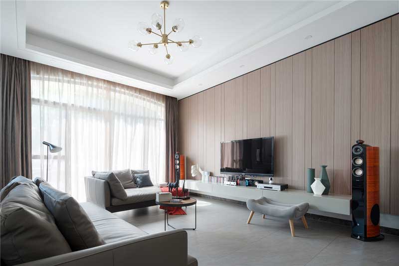 深圳南山簡(jiǎn)約風(fēng)格120平方家庭住房裝修客廳家具