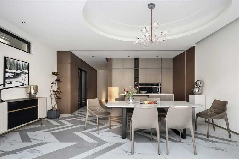 深圳龍華區(qū)現(xiàn)代中式風(fēng)格舊房裝修改造完工后實(shí)景圖餐廳