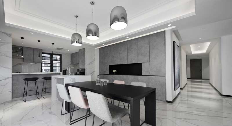 深圳寶安西鄉(xiāng)高級灰色調(diào)簡約家居裝修實(shí)景圖餐廳 深圳寶安西鄉(xiāng)高級灰色調(diào)簡約家居裝修實(shí)景圖餐廳