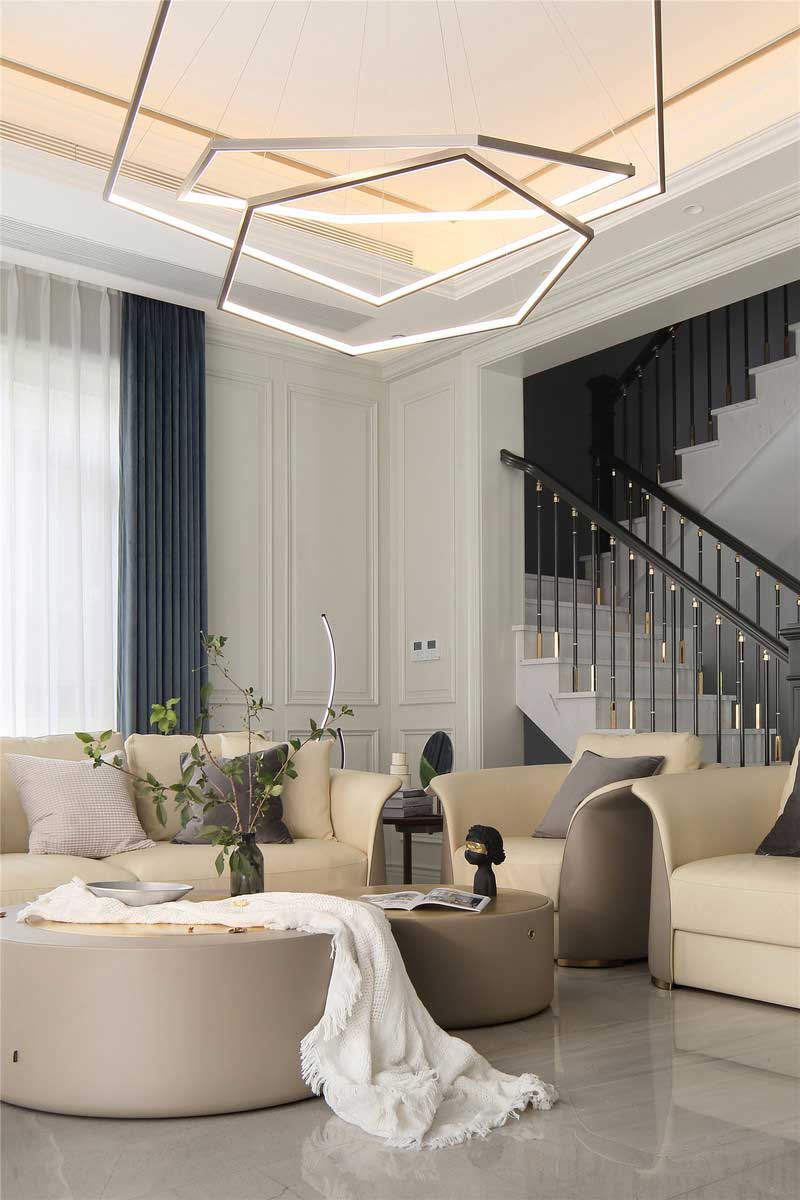 深圳鹽田區意式輕奢新房設計裝修工程案例客廳 深圳鹽田區意式輕奢新房設計裝修工程案例客廳