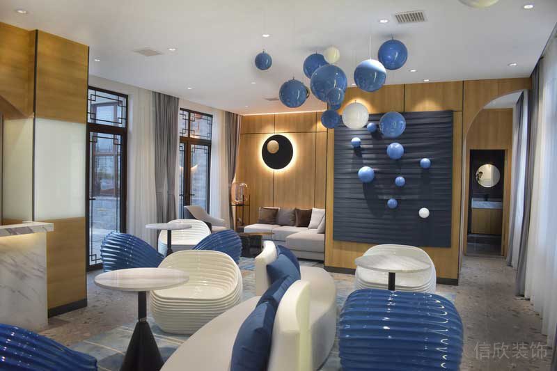 深圳鹽田區藍色的辦公室裝修設計