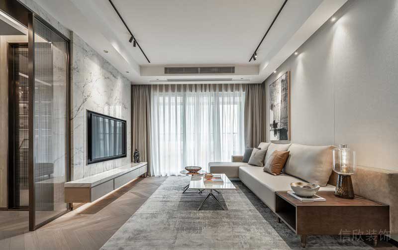 輕奢風(fēng)現(xiàn)代客廳裝修效果圖整裝設(shè)計(jì)房屋中央空調(diào)