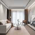 深圳寶安現(xiàn)代簡約樣板房裝修設計客廳效果圖