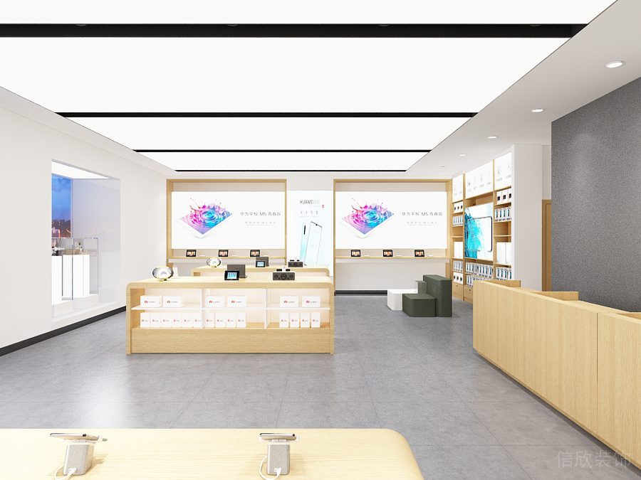 萬(wàn)象天地華為專賣店裝修設(shè)計(jì)墻面燈箱