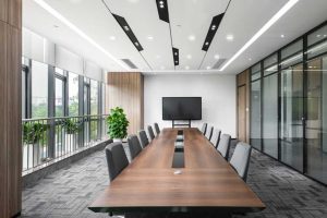 深圳羅湖區(qū)華潤大廈現(xiàn)代簡約風(fēng)格辦公室設(shè)計(jì)案例會(huì)議室效果圖