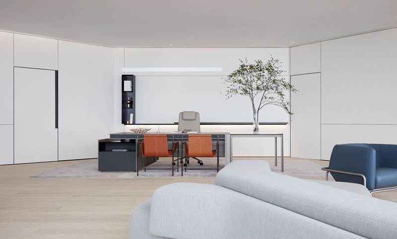 萬科濱海云中心極簡(jiǎn)風(fēng)格公司裝修設(shè)計(jì)案例原木色地板