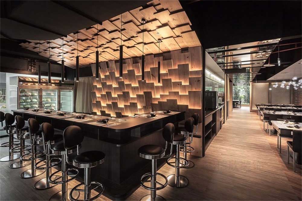 深圳鹽田現代簡約風格火鍋店裝修設計吧臺用餐區 深圳鹽田現代簡約風格火鍋店裝修設計吧臺用餐區