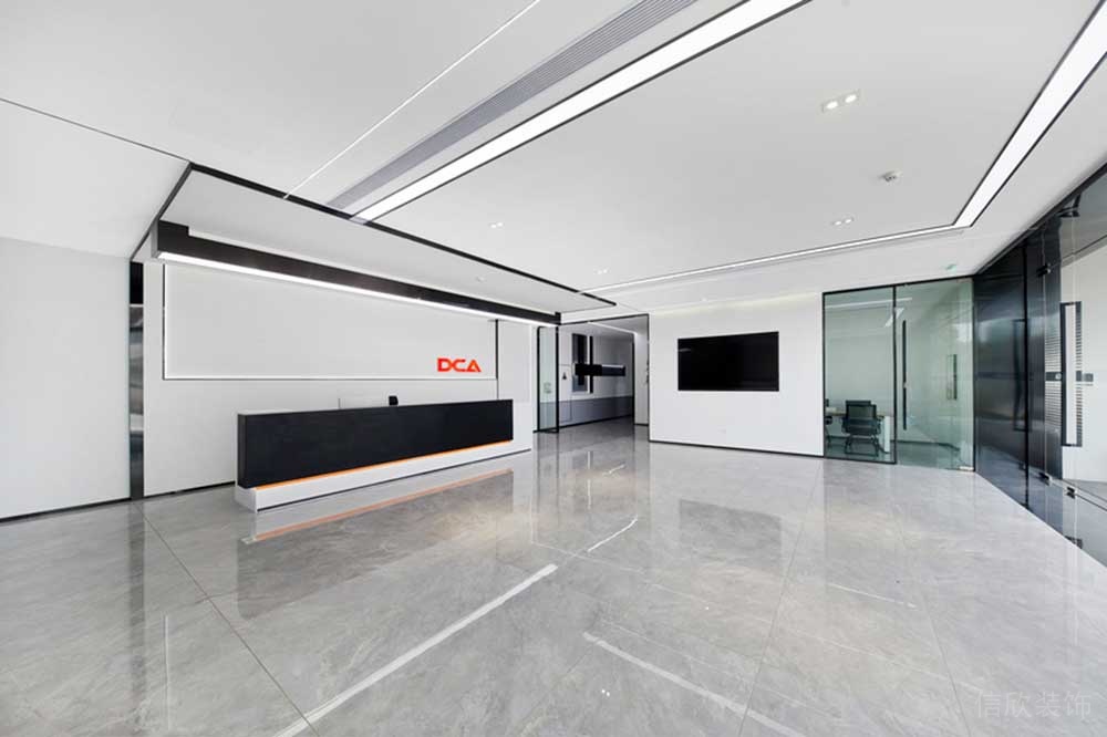 南山區訊美科技廣場現代風格辦公室裝修前臺