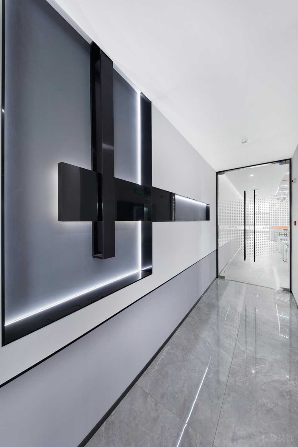 南山區訊美科技廣場現代風格辦公室裝修燈光效果