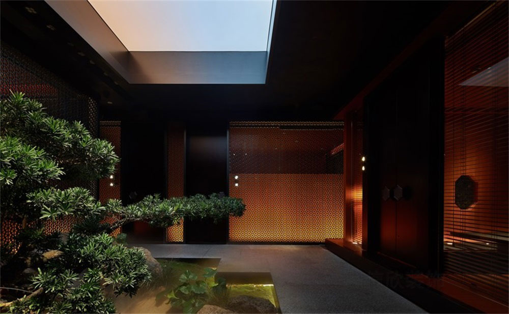 深圳寶安中式餐廳裝修中庭 深圳寶安中式餐廳裝修中庭