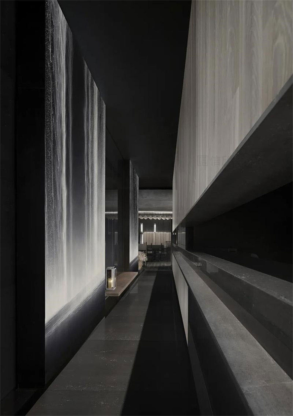 簡約風格日本料理鐵板燒餐廳裝修設計出餐過道 簡約風格日本料理鐵板燒餐廳裝修設計出餐過道