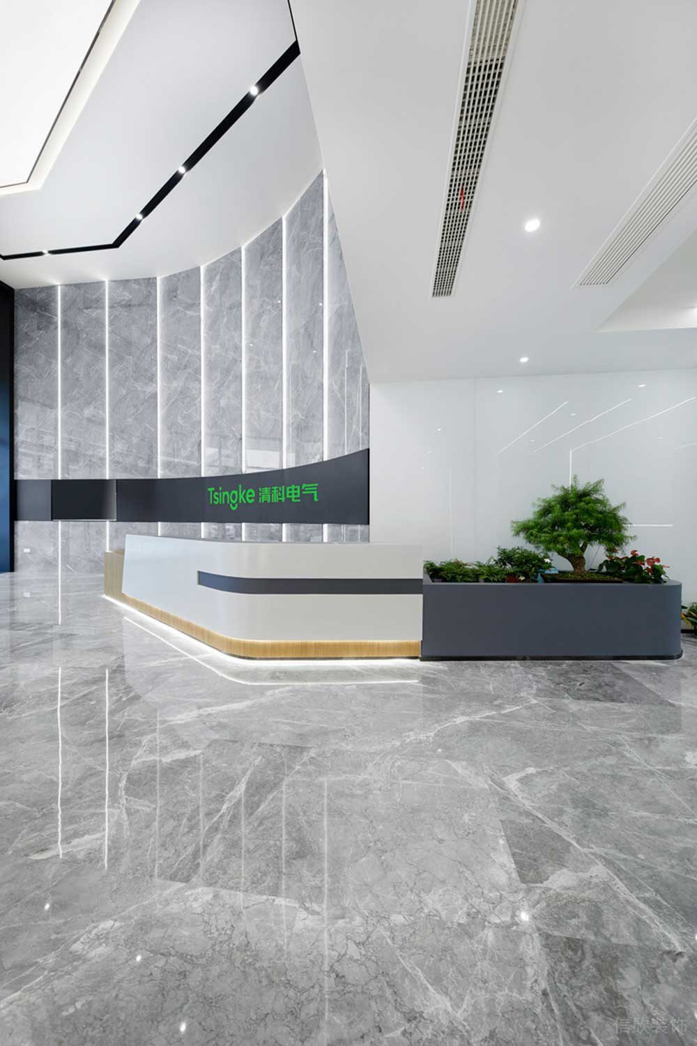 深圳市龍華區鴻榮源天俊現代簡約風格辦公室裝修灰色大理石地面 深圳市龍華區鴻榮源天俊現代簡約風格辦公室裝修灰色大理石地面