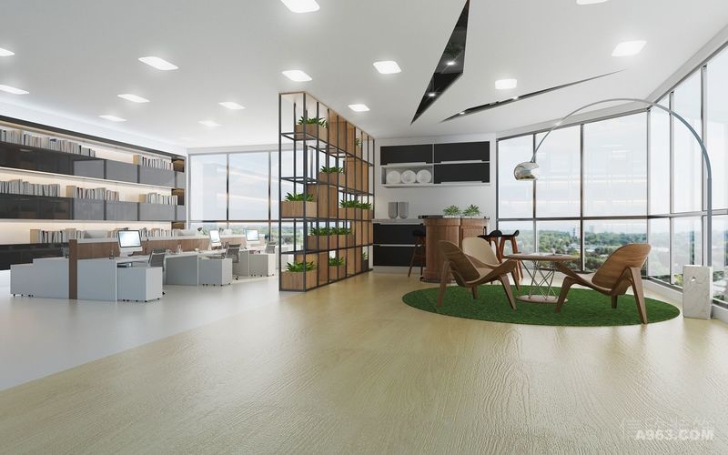 墻體金屬隔斷天花內(nèi)嵌式led燈直線草坪休息區(qū)洽談市員工開發(fā)區(qū)域休息設(shè)計(jì)