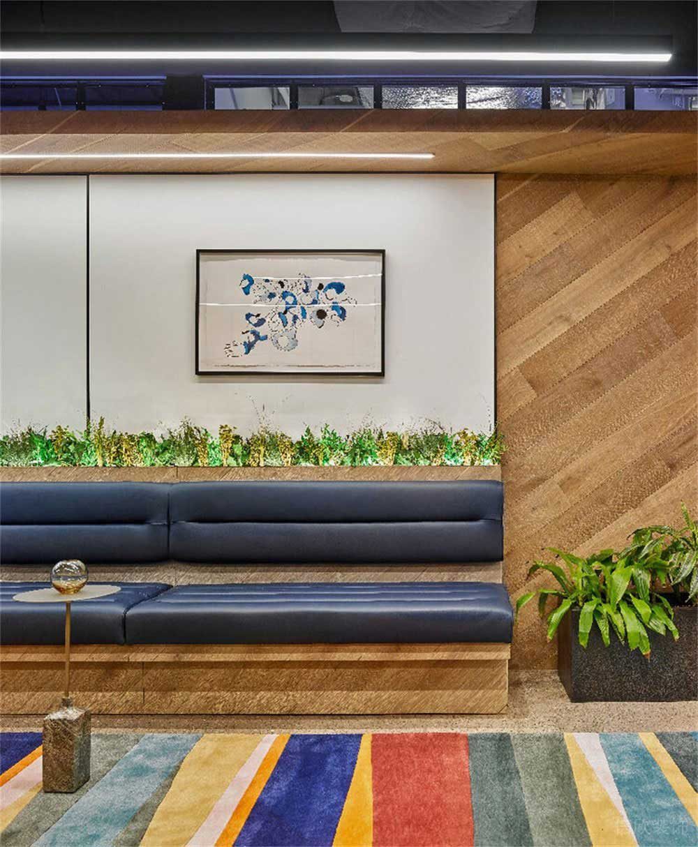 北歐風辦公室項目卡座休閑區(qū)裝修圖