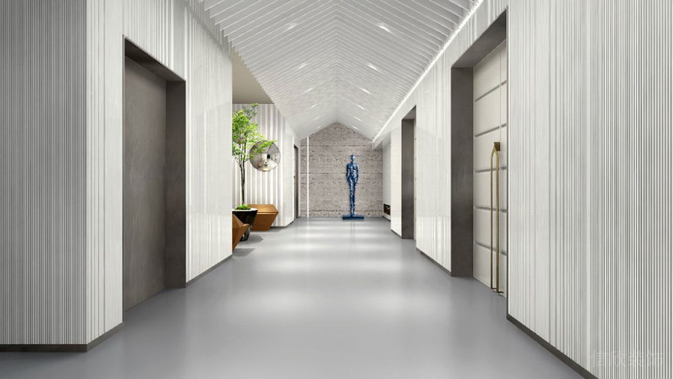 簡約風(fēng)格商務(wù)辦公空間過廊裝修圖