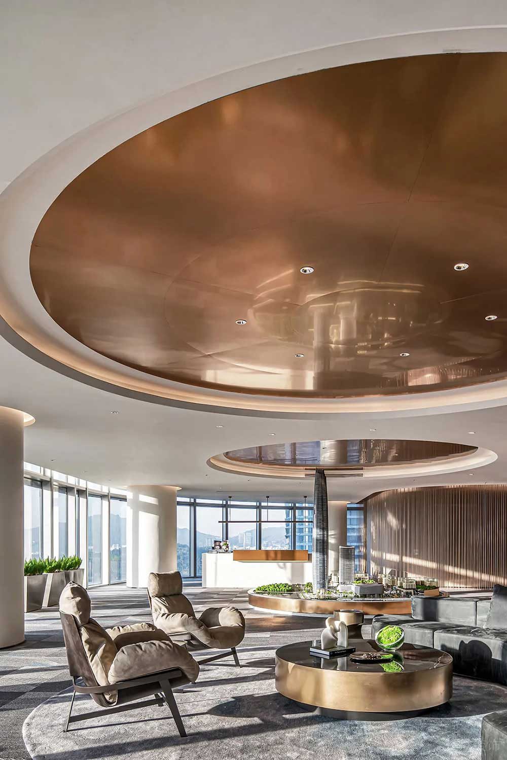 輕奢風(fēng)格商務(wù)辦公室接待廳設(shè)計(jì)裝修圖