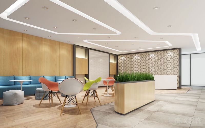 現(xiàn)代北歐風辦公空間休息區(qū)裝修圖