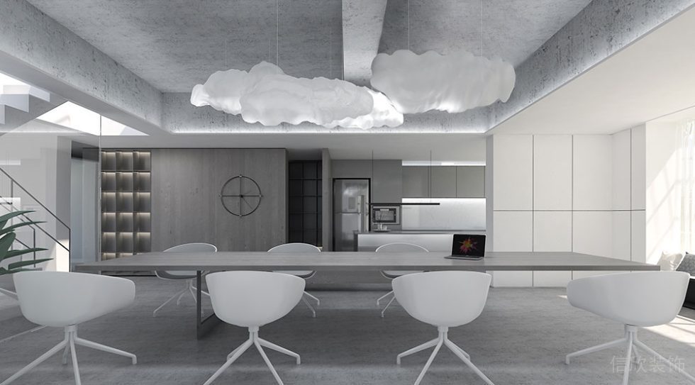 現(xiàn)代工業(yè)風(fēng)商務(wù)辦公場所開放式洽談區(qū)設(shè)計裝修圖