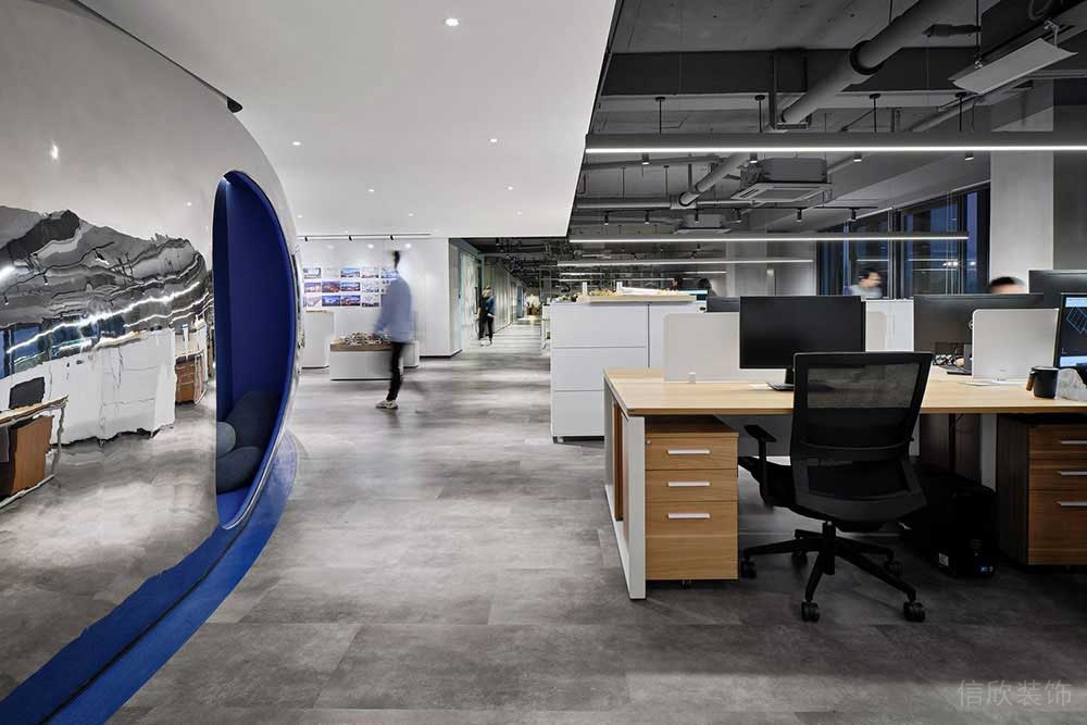 現(xiàn)代工業(yè)風(fēng)商務(wù)辦公空間日常辦公廳裝修圖