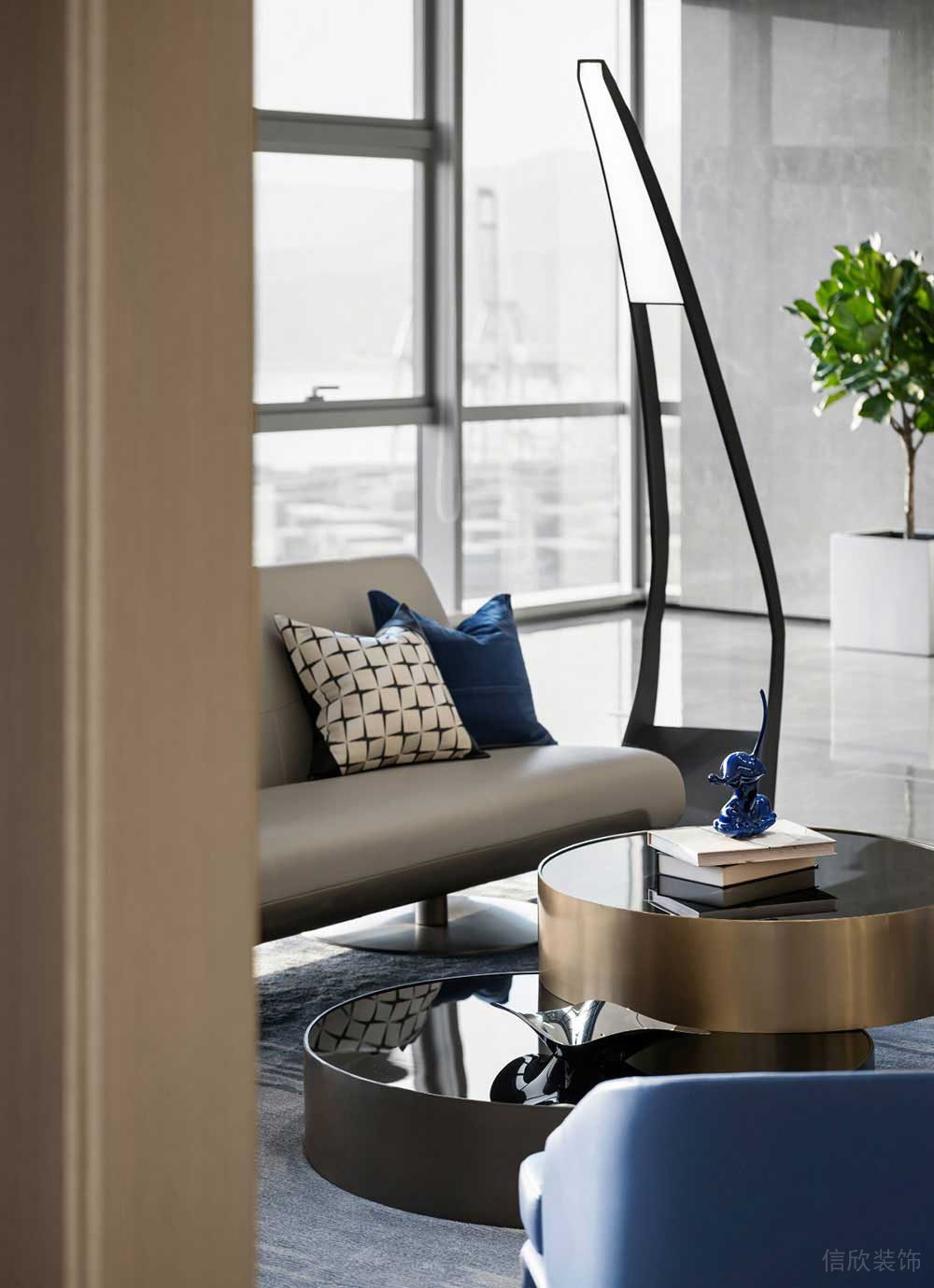 現(xiàn)代輕奢辦公空間案例會(huì)客接待區(qū)設(shè)計(jì)裝修圖