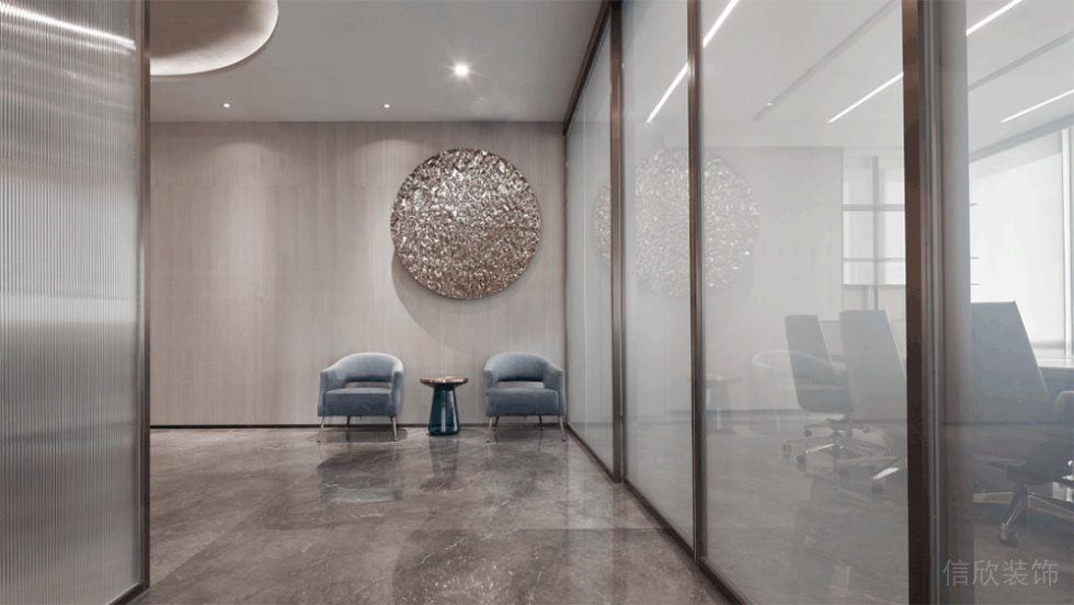 現(xiàn)代輕奢風(fēng)商務(wù)辦公場(chǎng)所前廳休息區(qū)裝修圖